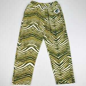 Zubaz Green Bay Packers Zebra Pants Green Gold Unisex Drawstring Medium NFL